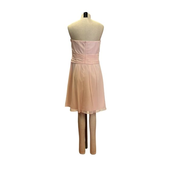 Davids Bridal Strapless Pink Dress Size 10 Formal Bridesmaid Short Prom Homecomi - Picture 3 of 7